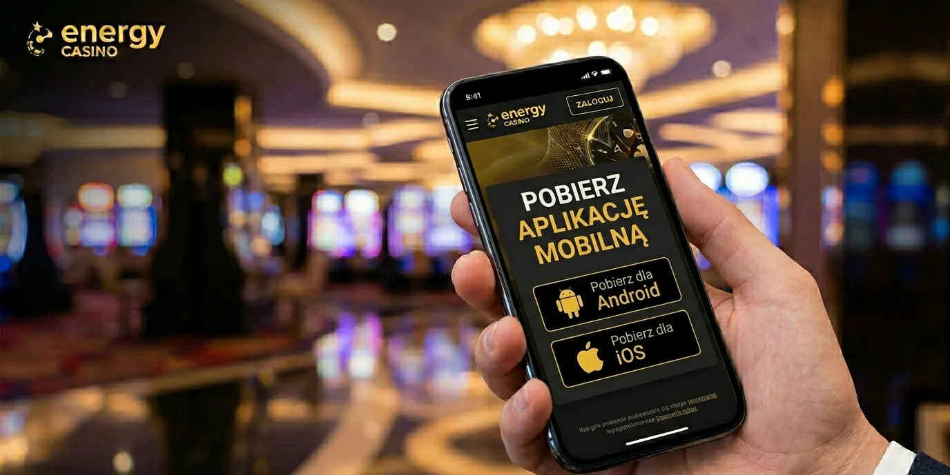 Energy Casino aplikacja — ekrany pobierania na Android i iOS